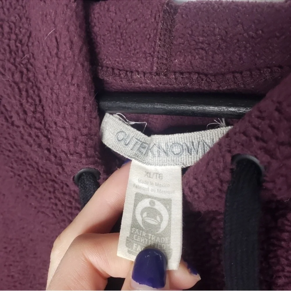 Outerknown fleece hoodie - burgundy - Picture 3 of 6